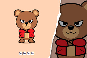 Cute Swag Bear With Arms Crossing, an Animal Illustration by tkzgraphic
