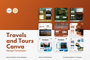 Travels Canva Design Templates, a Social Media Template by Exceptionalways (Thumbnail 5 of 40)