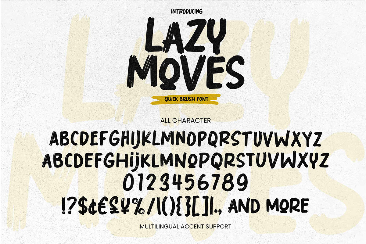 Lazy Moves - Quick Brush Font, a Handwritten Font by Gassstype (Photo 6 of 8)
