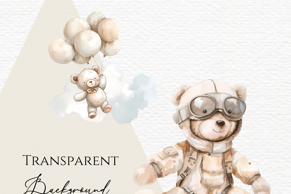 Flying bear clipart bundle., an Animal Illustration by Invite to Clipart (Photo 4 of 4)