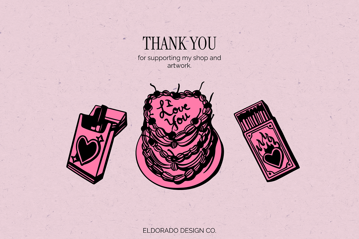 Lucky Love Retro Valentines Graphics, a Seasonal Illustration by Eldorado Design Co. (Photo 5 of 5)
