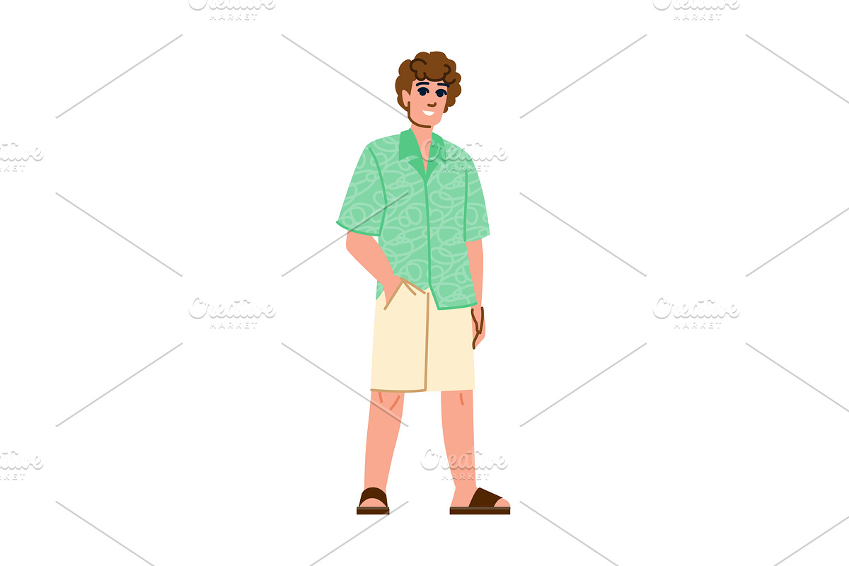 Young tourist wearing summer clothes, a Person Illustration by pikepicture