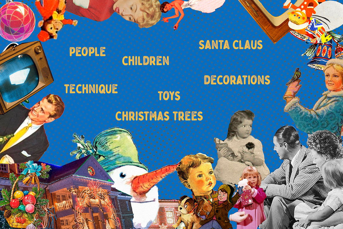 RETRO CHRISTMAS COLLAGE CREATOR FREE, an Object Graphic by Alexiva (Photo 5 of 5)