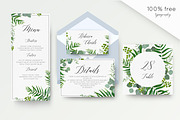 Wedding suite - Tropical green 1, an Invitation Template by Alewiena (Thumbnail 3 of 5)