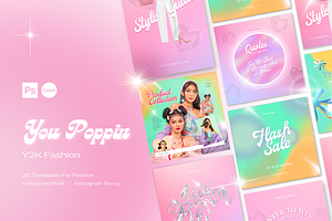 Y2K You Poppin Instagram | CANVA PS, a Social Media Template by Hydric Design