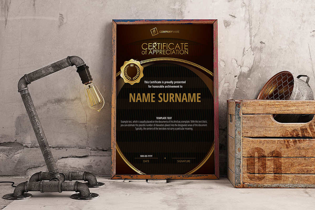 Appreciation Certificate Templates, a Stationery Template by inshader (Photo 6 of 17)