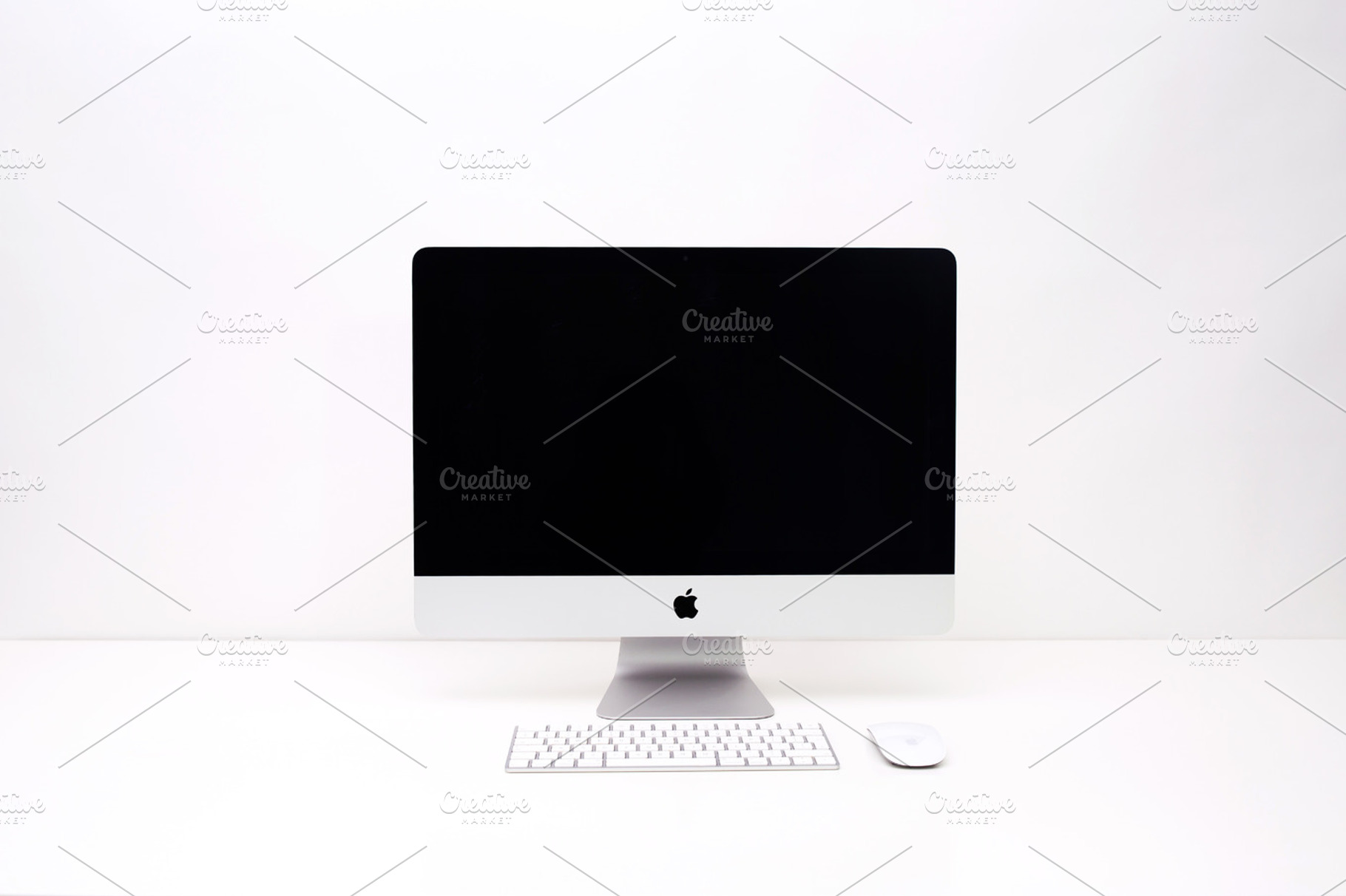 Imac on white desktop stock photo containing imac, mac, and computer, a Business Photo by The Snap Shop