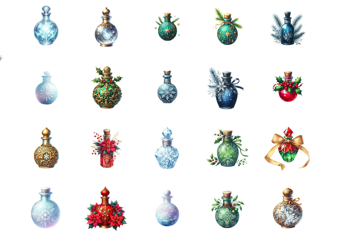 Watercolor Christmas Potions Clipart, an Illustration by Designworld (Photo 4 of 5)