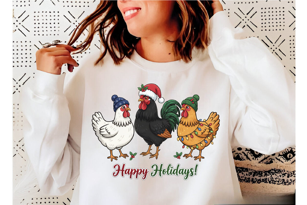 Merry Christmas Png, Chicken Christm, an Illustration by Designking (Photo 4 of 6)