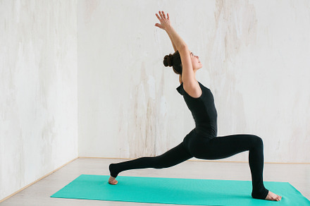 Girl practicing yoga and gymnastics featuring woman, sport, and workout