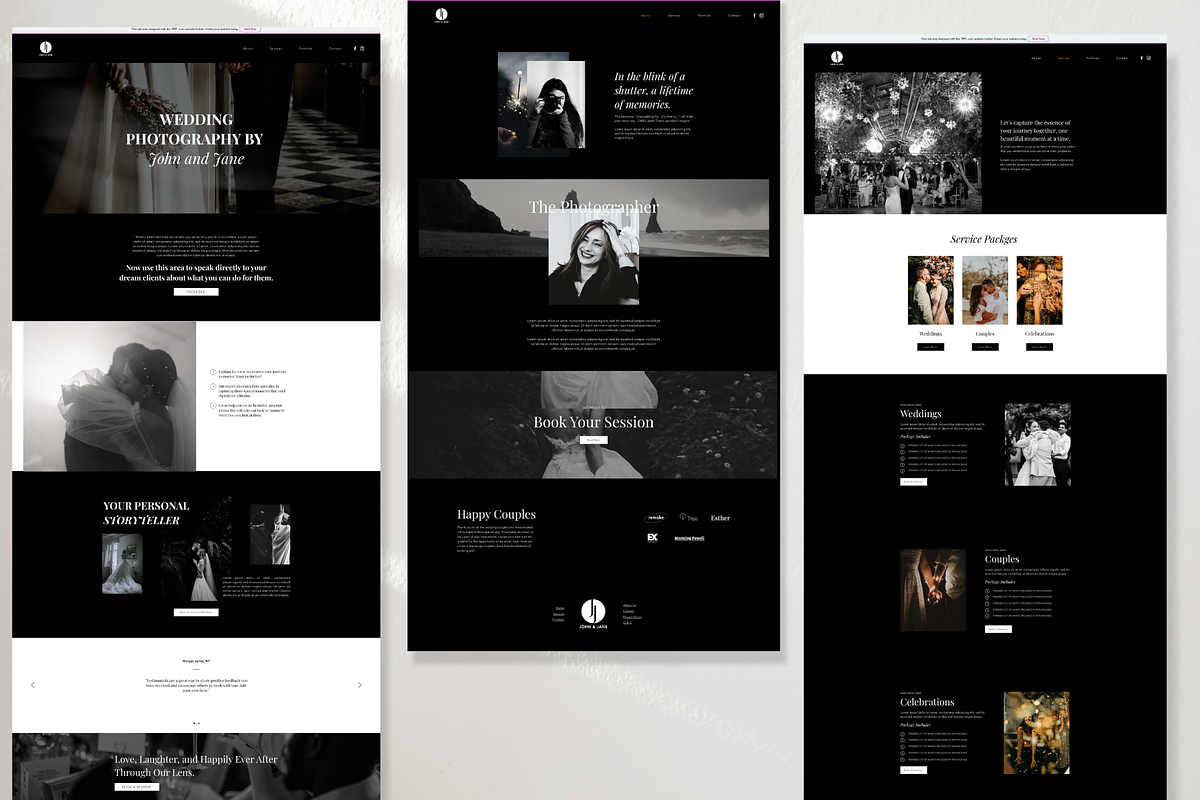 Wix Website Template - Photographer, a Wix Template by Evara Creative Agency (Photo 3 of 7)