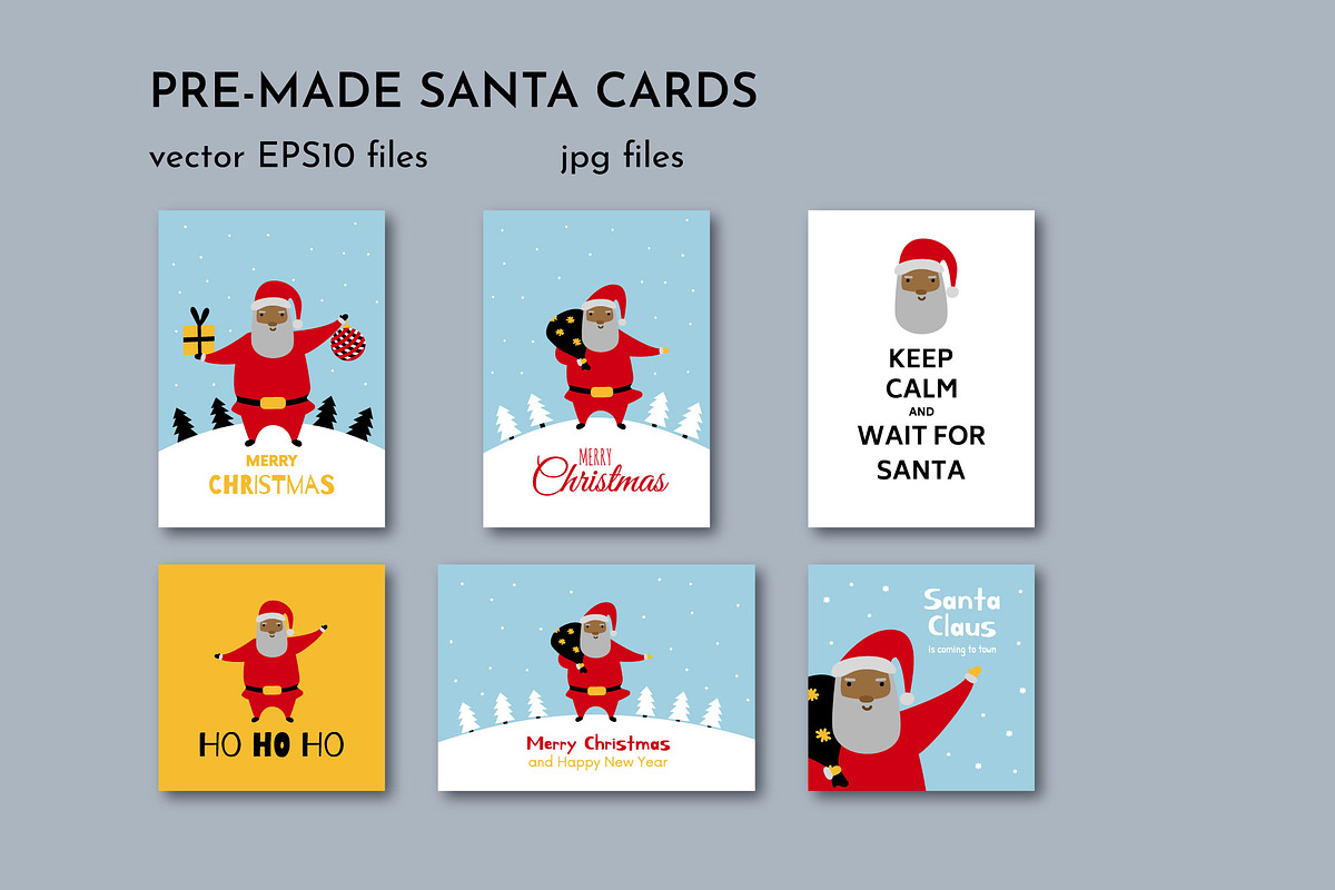 Black Santa Claus Clipart Bundle, a Decorative Illustration by AvaAva (Photo 8 of 8)