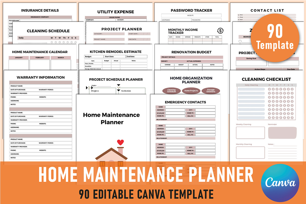 Editable Home Maintenance Planner