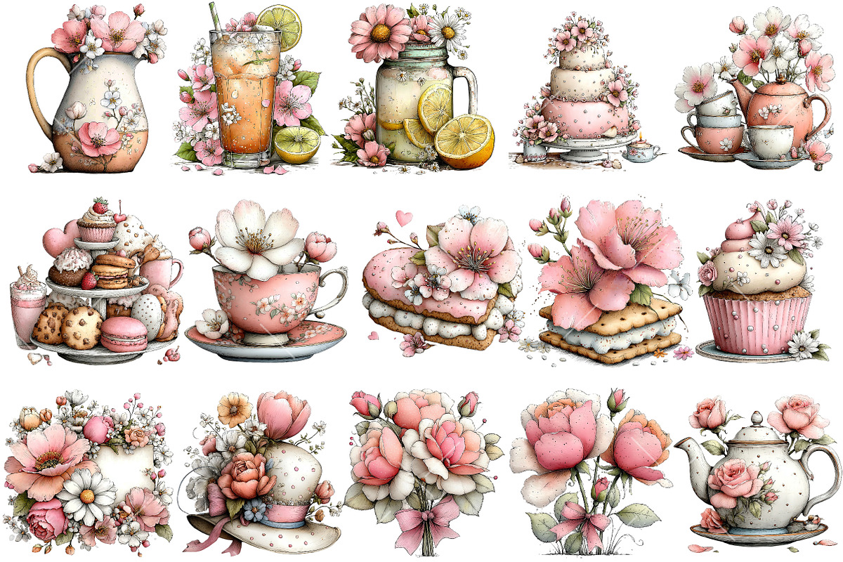 Whimsical Summer Bridal Tea Party, an Illustration by OK Design (Photo 3 of 6)