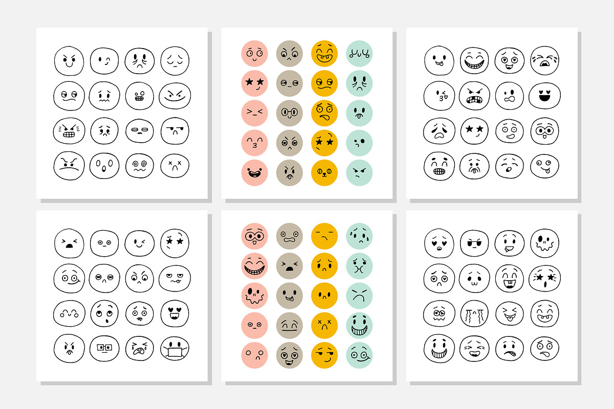 Set of smiley faces. Emoji. Smile!, a Person Illustration by Helen Sko (Photo 7 of 8)