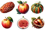 Watercolor Autumn Fruits Clipart, an Illustration by Watercolor design (Thumbnail 2 of 4)