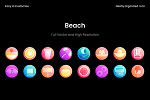 Beach Gradient Icon Set, a Duotone Icon by Wencory