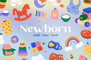Newborn stuff. Baby toys, food icons, an Object Graphic by My.Ordinarty (Thumbnail 1 of 8)