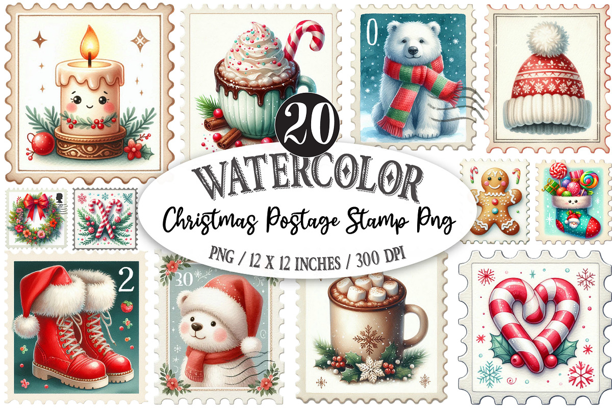 Christmas Postage Stamp Png, an Illustration by Designking (Photo 1 of 5)