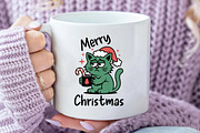 Christmas Sarcastic Funny Cat Merry, an Illustration by Daily.Designs (Thumbnail 5 of 5)