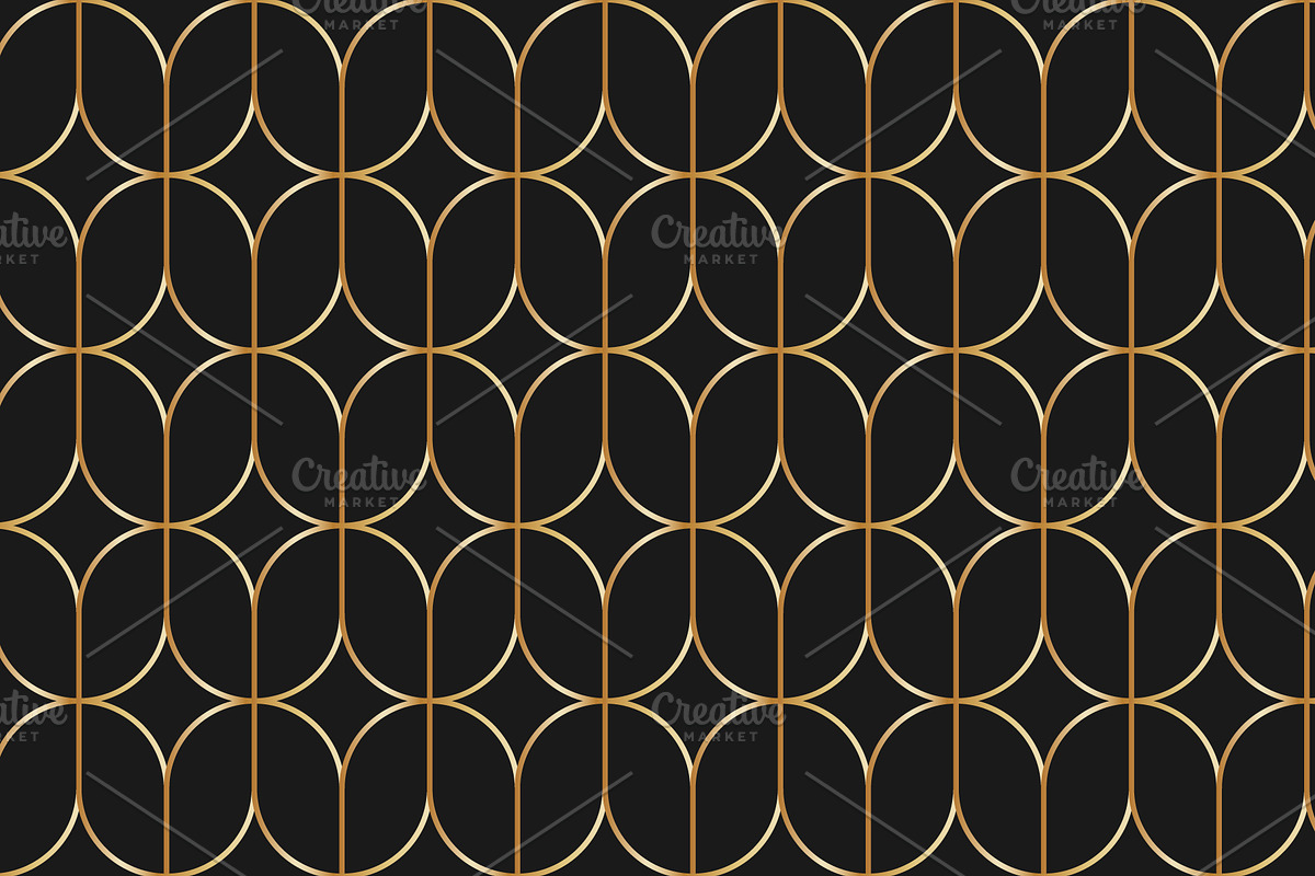 Gold Art Deco Seamless Pattern, a Texture Graphic by Elena Pimukova (Photo 2 of 3)