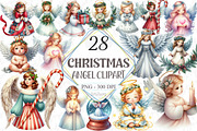 Christmas Angel Clipart, a Graphic by designcity5 (Thumbnail 1 of 5)