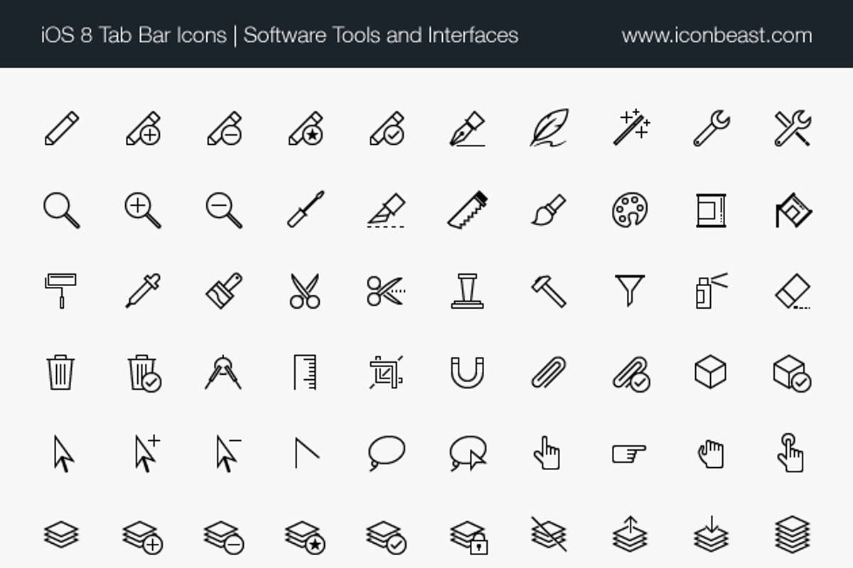 3000+ iOS 8 Tab Bar Icons, an Outline Icon by thebeast (Photo 3 of 5)
