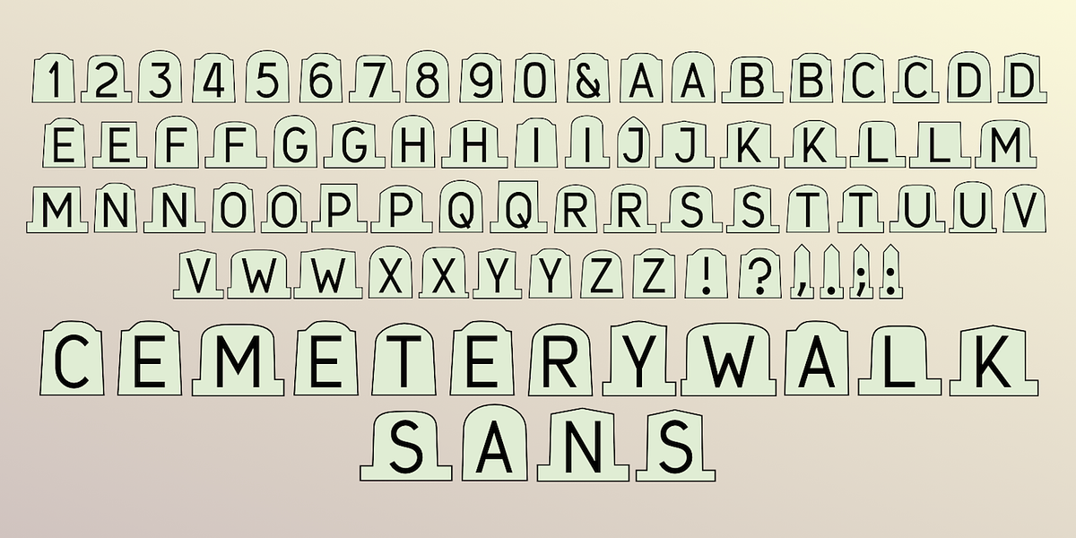 CemeteryWalk, a Symbol Font by Ingrimayne Type (Photo 7 of 10)