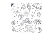 Hand Drawn Summer Beach Doodles PNG, an Illustration by CraftArtStudio (Thumbnail 1 of 4)