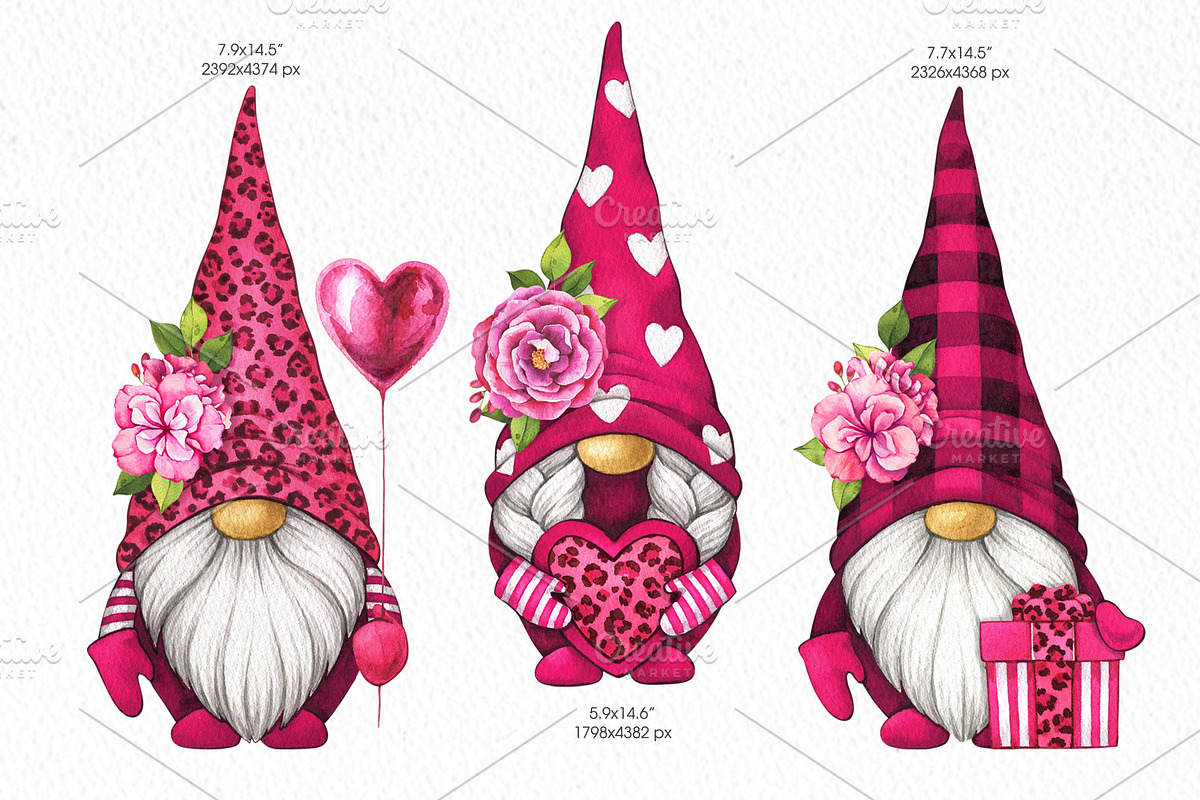 Valentine Gnomes PNG Clipart, an Illustration by Color and Decor (Photo 3 of 7)