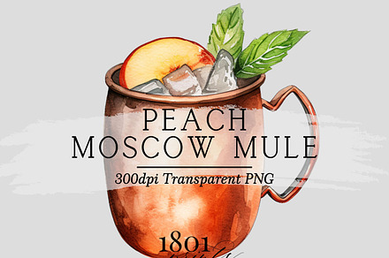 Peach Moscow Mule Illustration