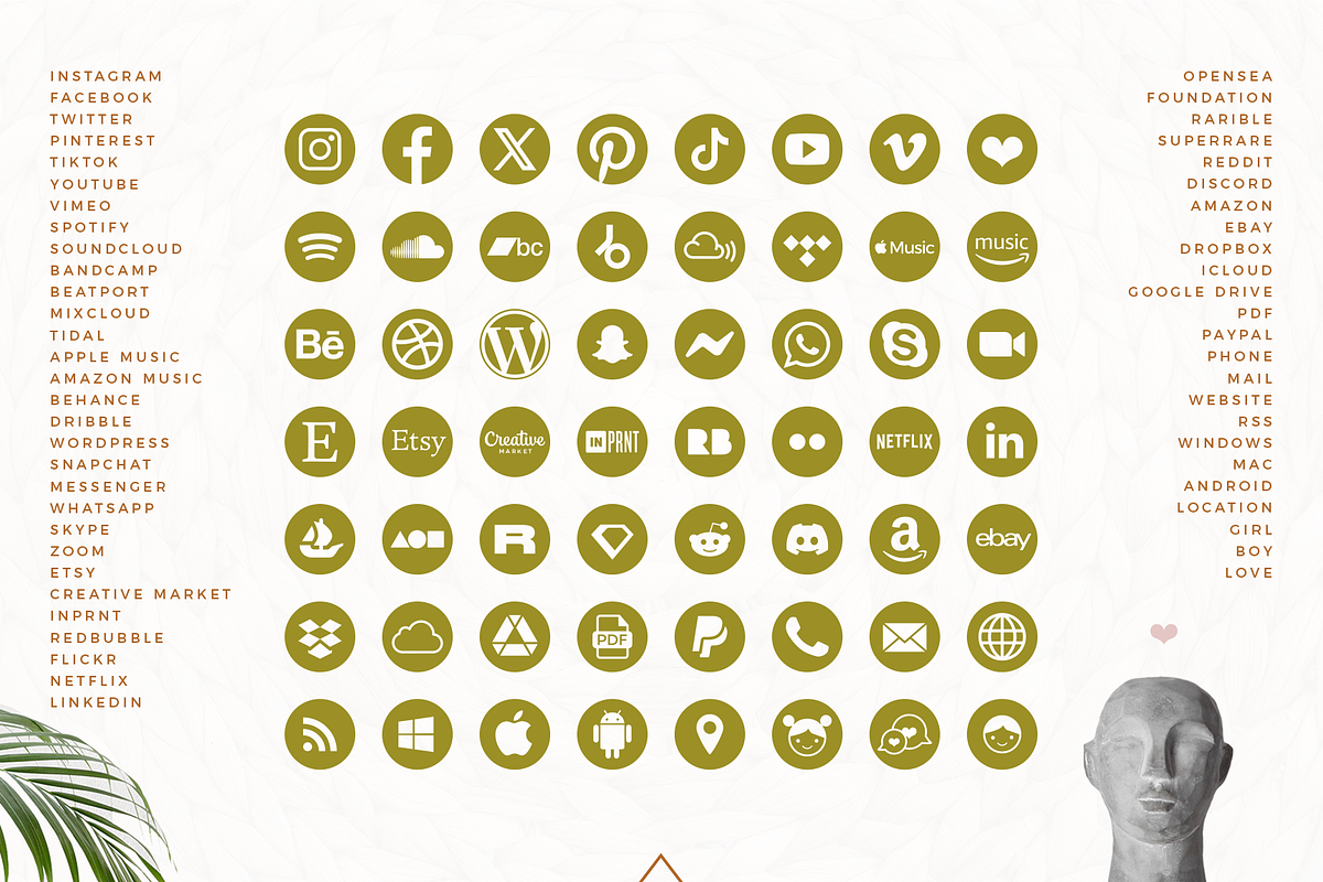 Social Media Icons, a Solid Icon by Wumi Studio (Photo 3 of 5)