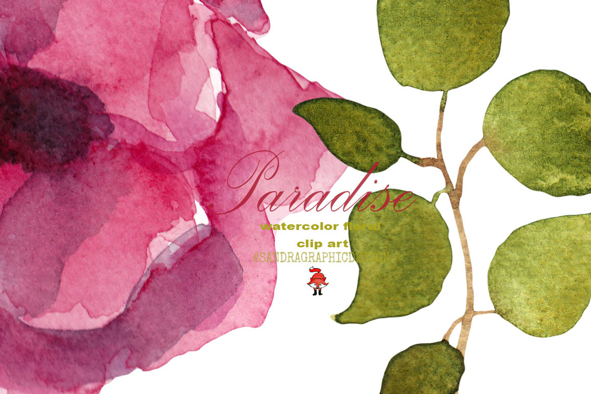 Floral watercolor clip art, an Illustration by SandraGraphicDesign (Photo 5 of 5)