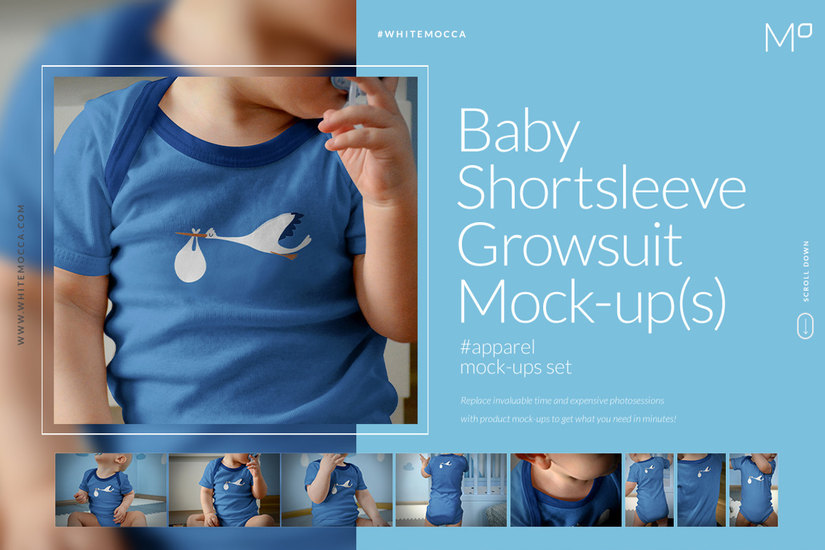 Baby Shortsleeve Growsuit Mock-ups, a Print Template by BlackMocca (Photo 3 of 18)