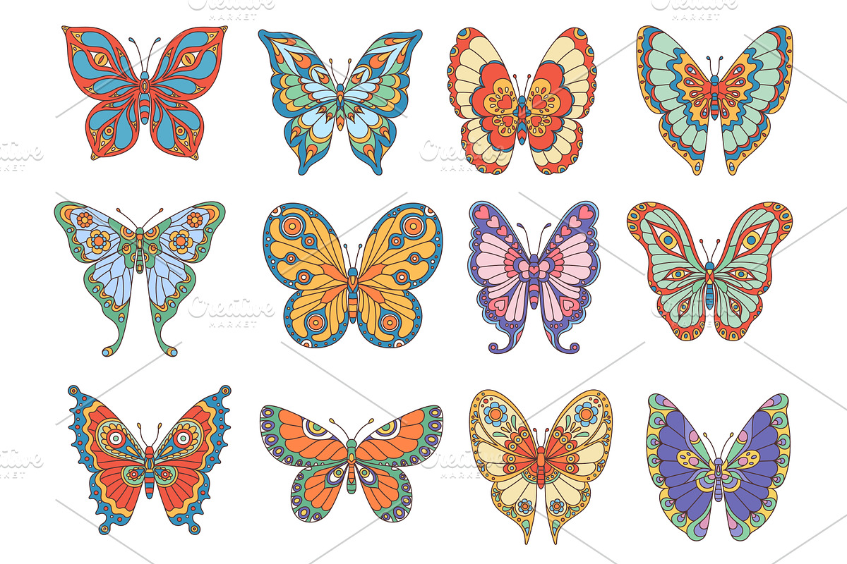 Groovy butterflies with wings, an Animal Illustration by Buch&Bee