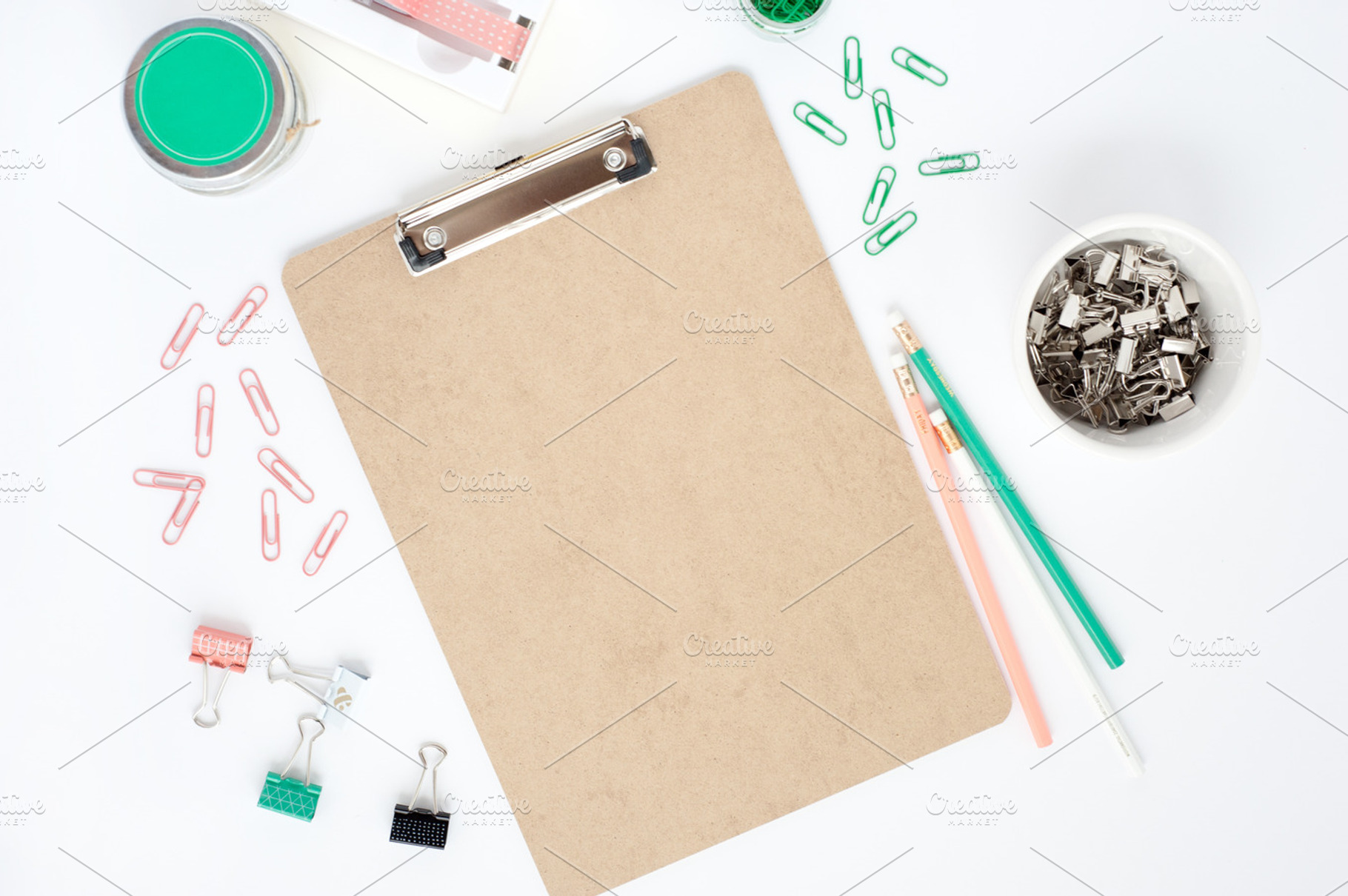 Coral & Green Stock Image, a Business Photo by Handmade Creative 