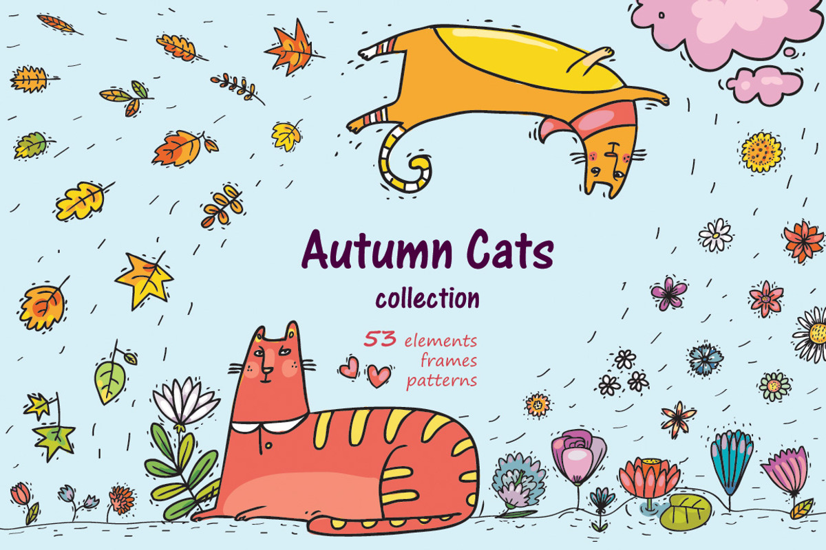 Autumn Cats collection, an Illustration by Zooza Art (Photo 1 of 7)