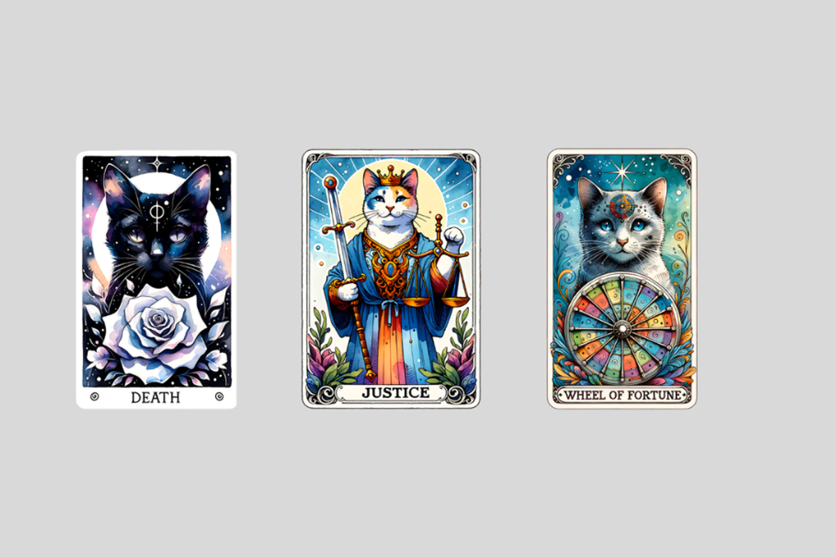 Watercolor Tarot Cat Clipart, an Animal Illustration by HoneyBunnyDigital (Photo 5 of 7)