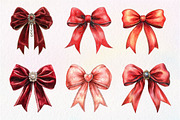 Red Coquette Christmas Bow clipart, an Illustration by Dream Creation (Thumbnail 4 of 7)