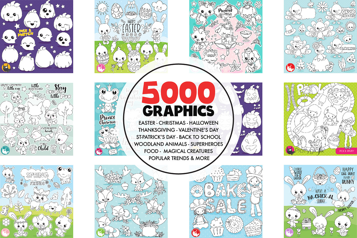 5000 in 1 - Black lines Mega Bundle, an Illustration by PrettyBundles (Photo 16 of 27)