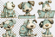 Whimsical Summer Dogs Clipart Bundle, an Illustration by SVGArt (Thumbnail 2 of 9)