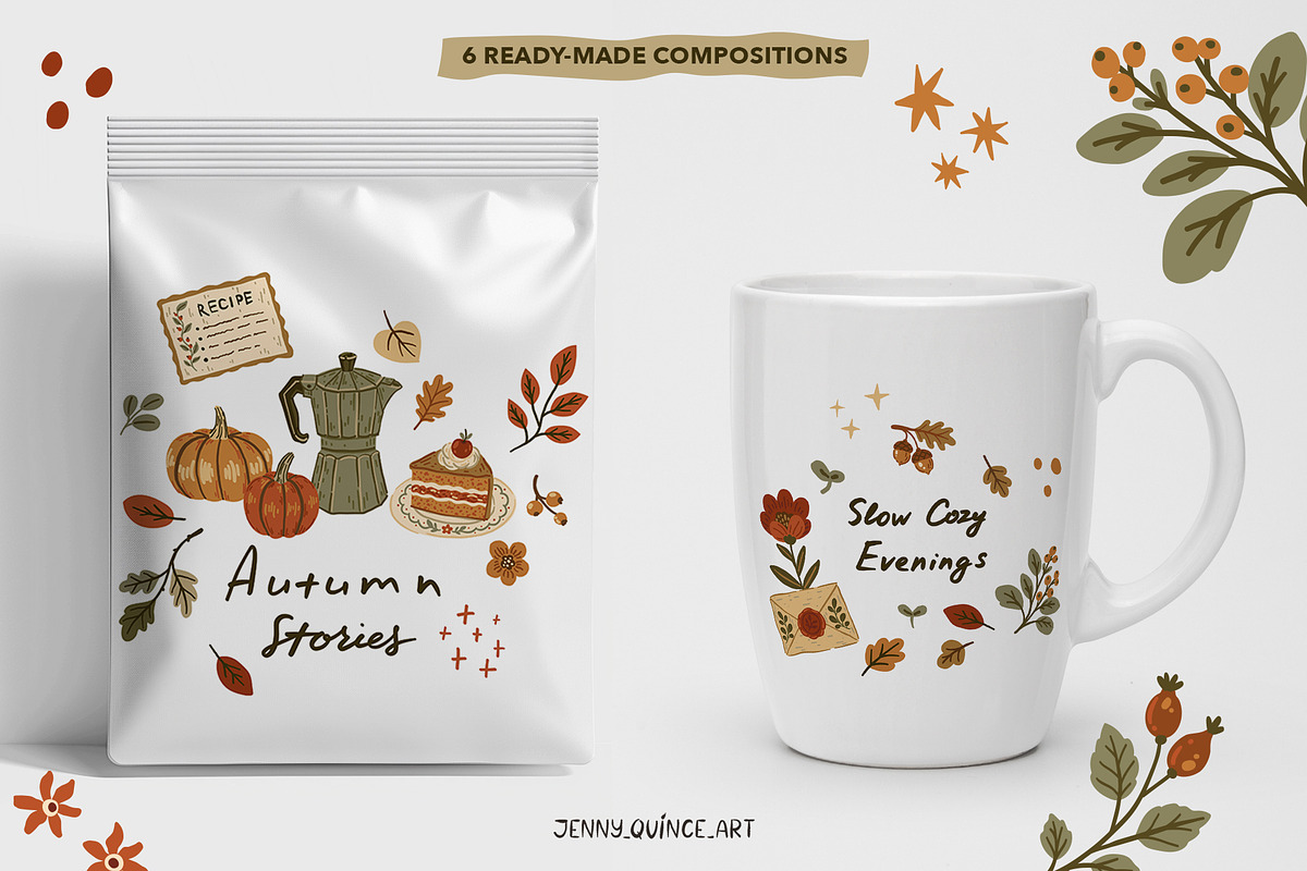Cozy Autumn Rituals – Vector Clipart, a Decorative Illustration by Jenny Quince (Photo 9 of 12)