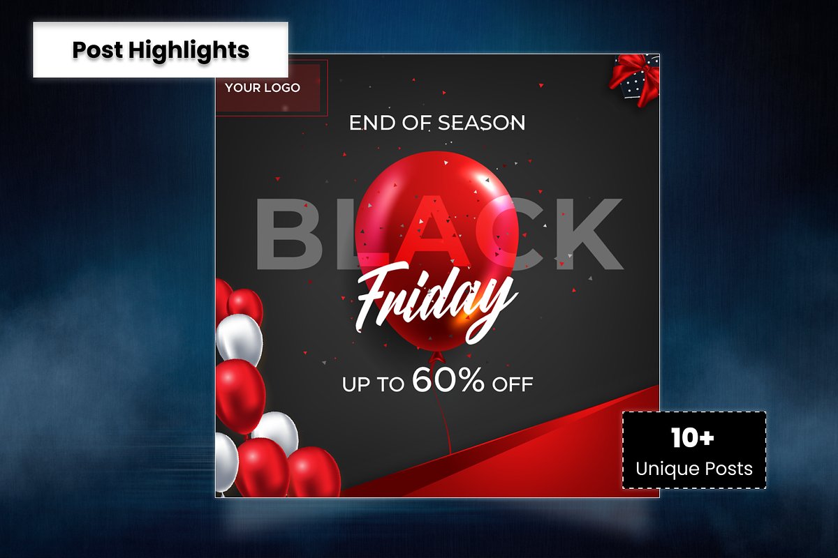 Black Friday Social Media Post Pack, a Social Media Template by Uptechies (Photo 2 of 4)
