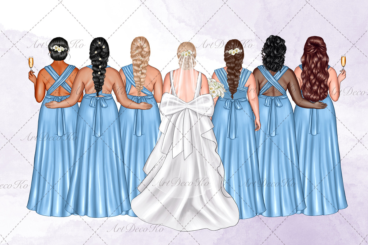 Bride and Bridesmaids Plus Size Art, a Person Illustration by DekoArt (Photo 6 of 9)