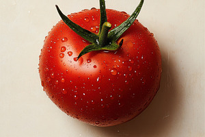 Fresh tomato with water drop, organi, a Food & Drink Photo by Pixeness Studio