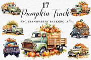Halloween Truck With Pumpkin Clipart, a Seasonal Illustration by Rabbit Heart (Thumbnail 1 of 10)