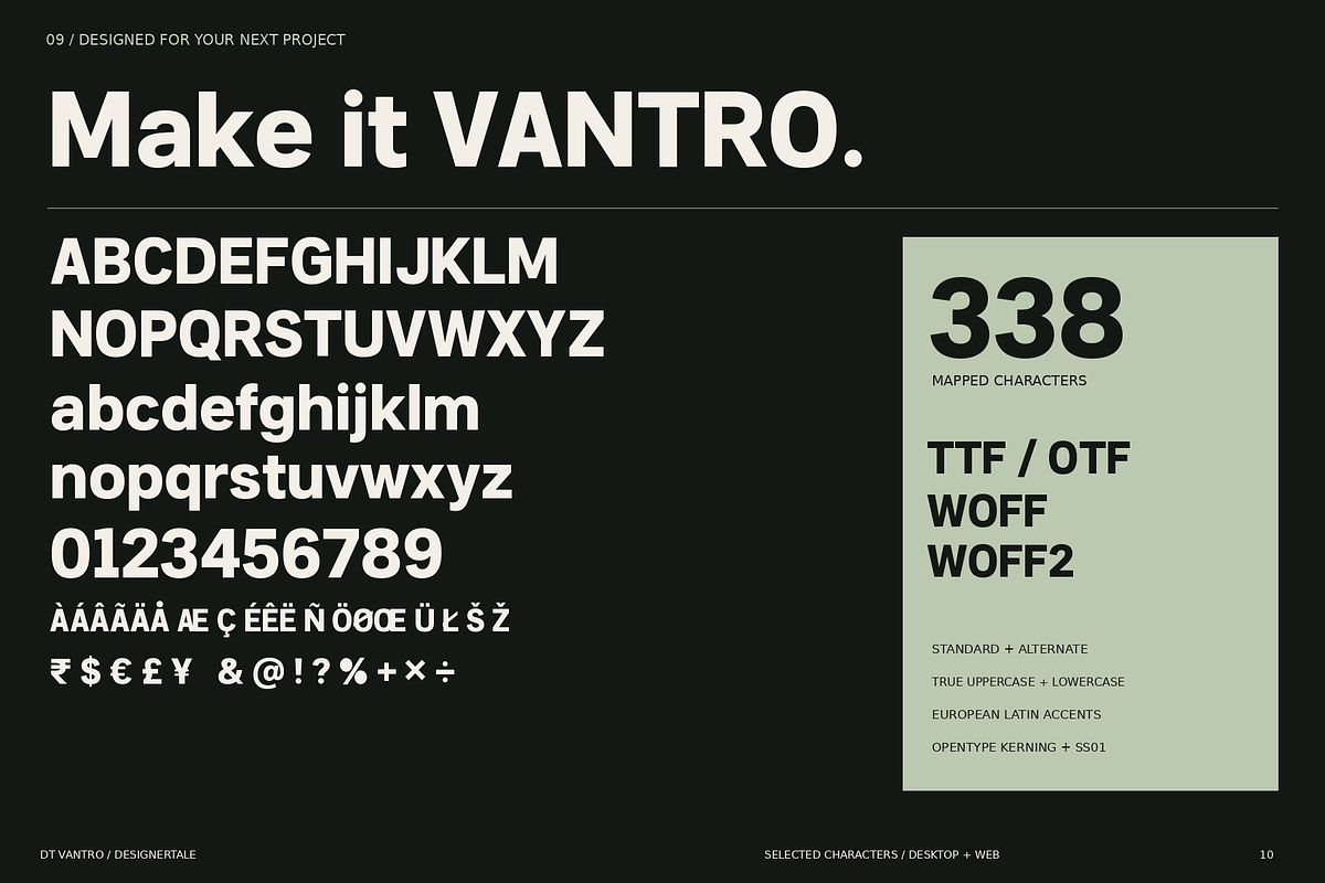 VANTRO — Sans Serif Display Font, a Sans Serif Font by Designertale (Photo 10 of 10)