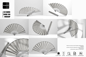 Fabric Hand Fan Mockup