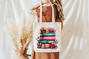 Spring Book Stack Sunflowers Clipart, an Illustration by designcity5 (Thumbnail 5 of 5)