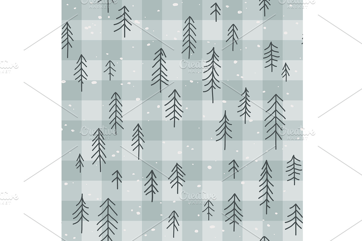 Christmas seamless pattern with fir, an Object Illustration by Toltemara